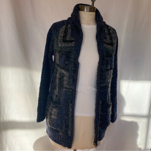 Wilfred by Aritzia XS-M zip front chunky blue/ grey cardigan/jacket - Picture 5 of 10